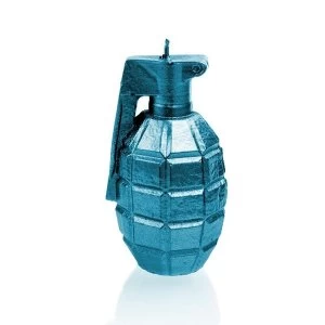 Blue Metallic Large Grenade Candle