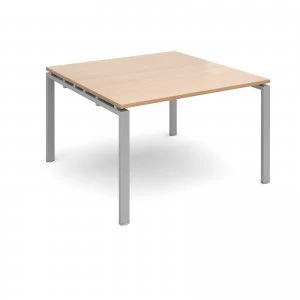 Adapt II square Boardroom Table 1200mm x 1200mm - Silver Frame Beech