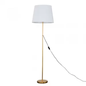 Charlie Gold Floor Lamp with XL White Aspen Shade