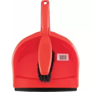 Plastic Dustpan & Soft Brush Set (Red) - Cotswold