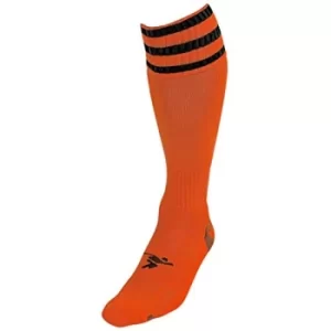 Precision 3 Stripe Pro Football Socks Junior J12-2 Tangerine/Black