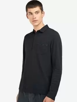 Barbour Adie Long Sleeve Polo Shirt, Black, Size 2XL, Men