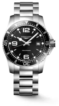 LONGINES L37404566 Mens HydroConquest 41mm Quartz Black Watch