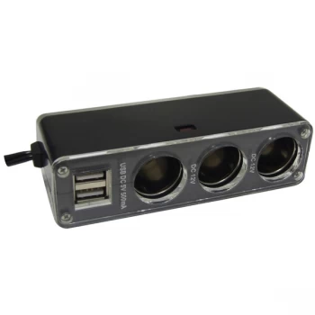Streetwize 12V Triple Socket With Twin USB