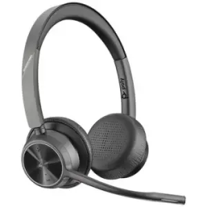POLY Voyager 4320 USB-A/C Teams PC On-ear headset Bluetooth (1075101), Corded (1075100) Stereo Black Headset, Volume control