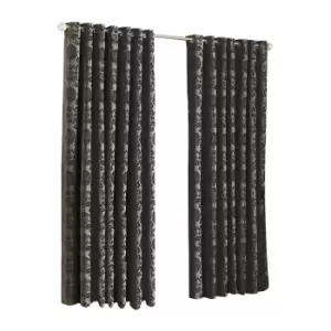 Riva Home Hanover Ringtop Curtains (66x72 (168x183cm)) (Black)