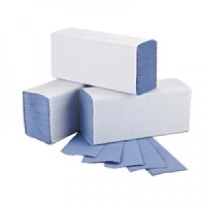 2Work Blue 1-Ply M-Fold Hand Towel 242x240mm Pack of 3000 2W71923