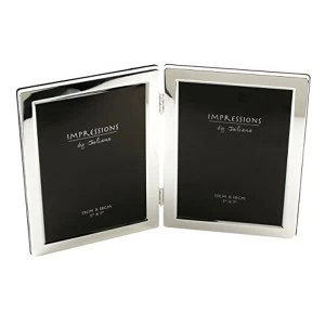 5" x 7" - Impressions Silver Plated Double Photo Frame