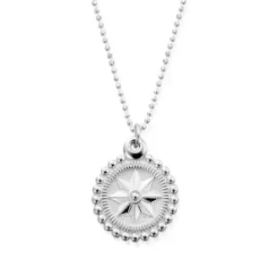 ChloBo Silver Diamond Cut Chain With Bobble Compass Pendant