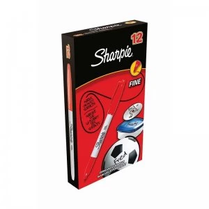 Sharpie Red Permanent Marker Fine (Pack of 12) S0810940