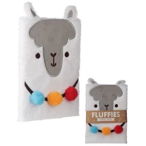 Llama Design Fluffy Plush Notebook