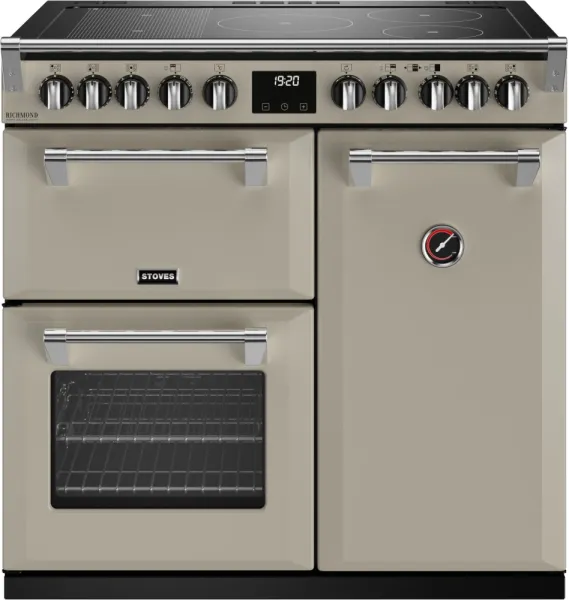 Stoves Richmond Deluxe ST DX RICH D900Ei RTY PMU Electric Range Cooker with Induction Hob - Porcini Mushroom - A/A Rated
