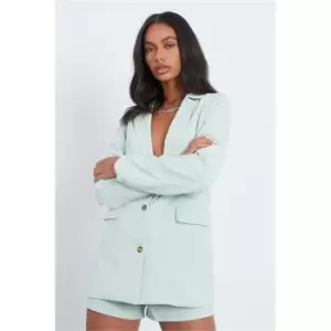 I Saw It First Sage Linen Oversized Blazer Co-Ord - Green