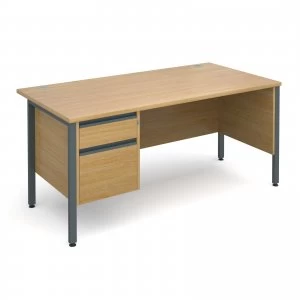 Maestro 25 GL Straight Desk With 2 Drawer Pedestal 1600mm - Graphite H
