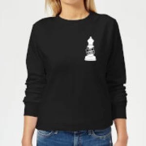 Yas Queen White Pocket Print Womens Sweatshirt - Black - 5XL