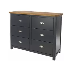 3+3 Chest of Drawers Luxurious Dark Carbon Finish