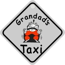 Suction Cup Diamond Window Sign - Grey - Grandad's Taxi - CASTLE PROMOTIONS DH12