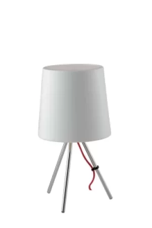 MARLEY Table Lamp with Round Tapered Shade White, Aluminum Lampshade 25x43.5cm