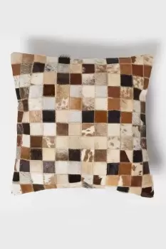 Small Block Leather Cushion 45 x 45 cm