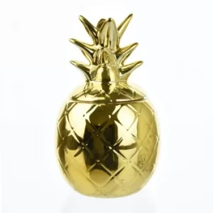 Deco Glam Pineapple Shaped Storage Jar Gold 19cm