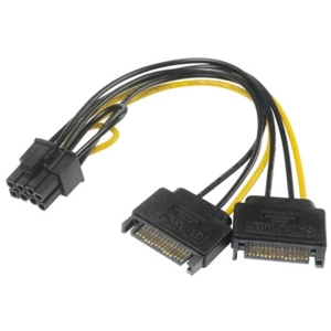 Akasa 6 2 Pin PCIe (M) to 2 x SATA Power (M M) Adapter Cable