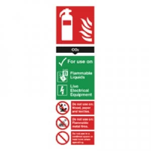 Blick Safety Sign Carbon Dioxide Fire Extinguisher 280x90mm PVC F103R