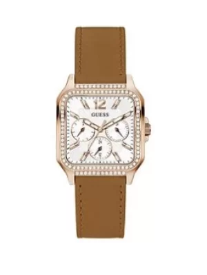 Guess Deco Genuine Leather Ladies Watch