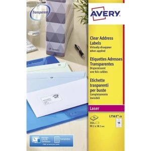 Avery QuickPEEL 99.1 x 38.1mm Addressing Labels Clear Pack of 350 Labels