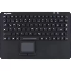 Keysonic KSK-5230 IN (DE) USB Keyboard German, QWERTZ, Windows Black Splashproof, Built-in touchpad, Mouse buttons