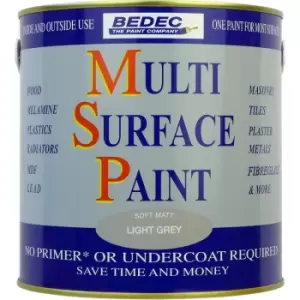 Bedec Multi Surface Paint Matt Light 2.5L in Grey Plastic