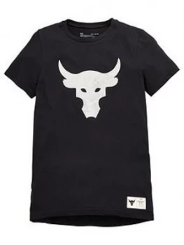 Urban Armor Gear Boys Childrens Project Rock Brahma Bull Short Sleeve T-Shirt - Black, Size 13 Years, XL