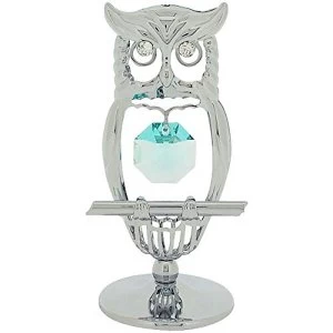 Crystocraft Chrome Plated Owl - Crystals From Swarovski