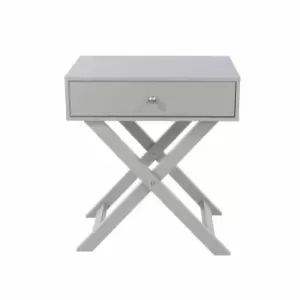 Options Grey X Leg 1 Drawer Bedside Cabinet Grey