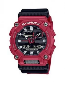 Casio Casio G-Shock Super Illuminator 200M Water Resistant Red And Black Detail Dial Red Silicone Strap Mens Watch