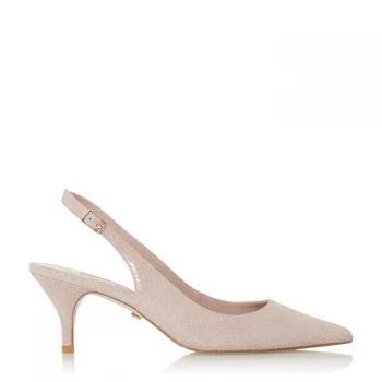Dune Light Pink Leather 'Carmilla' Mid Stiletto Heel Court Shoes - 3