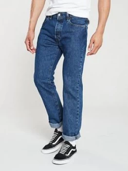 Levis 501 Original Fit Jeans - Stonewash, Size 30, Inside Leg L=34", Men