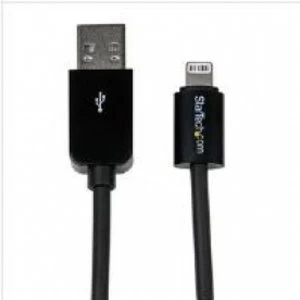 StarTech 0.3m 8 Pin Short Lightning Connector to USB Cable for Apple iPhone/iPod/iPad - Black