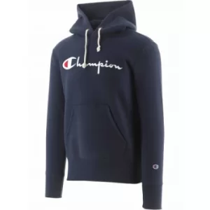 Champion Navy Embroidered Script Logo Reverse Weave Hoodie