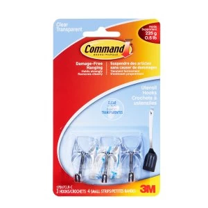 3M Command Small Clear Wire Hooks - 3 Pack