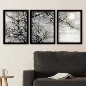 3SC118 Multicolor Decorative Framed Painting (3 Pieces)