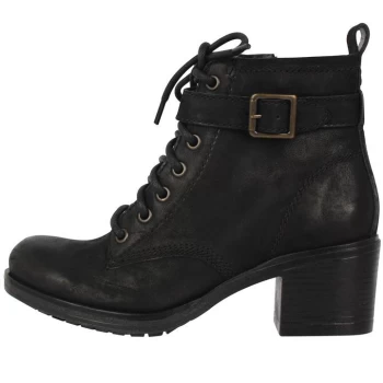 Linea Lace Heeled Boots - Black