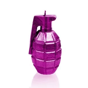 Pink Metallic Large Grenade Candle