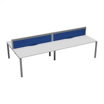 CB 4 Person Bench 1400 x 780 - White Top and Silver Legs