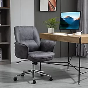 Vinsetto Swivel Computer Office Chair Mid Back Desk Chair Home Study Bedroom, Deep Grey