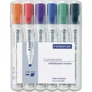Staedtler 351 B WP6 Lumocolor 351 B Whiteboard marker Blue, Green, Orange, Red, Black, Violet 6 pcs/pack