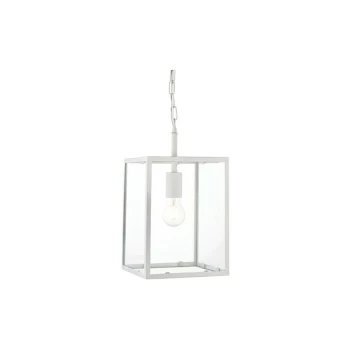 Endon Collection Lighting - Endon Lighting Hadden - Pendant Matt Chalk White Paint & Clear Glass 1 Light Dimmable IP20 - E27