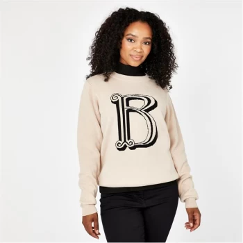 Biba BIBA B Logo Knitted Jumper - Oatmeal