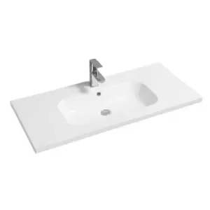 Limoge Mid-edge Ceramic 101Cm Inset Basin With Oval Bowl