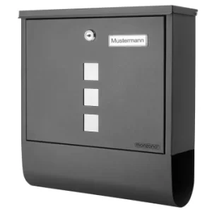 Mailbox Stainless Steel Anthracite with Window Wall Mounted