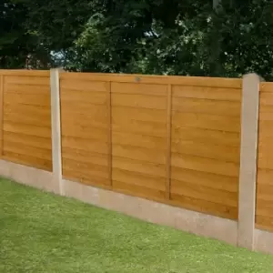 Forest 6' x 3' Straight Cut Overlap Fence Panel (1.83m x 0.91m) - Golden Brown
